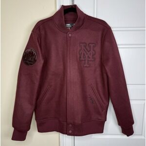 New York Mets Pro Standard Varsity Jacket Men's Small Burgundy Wool Blend NEW